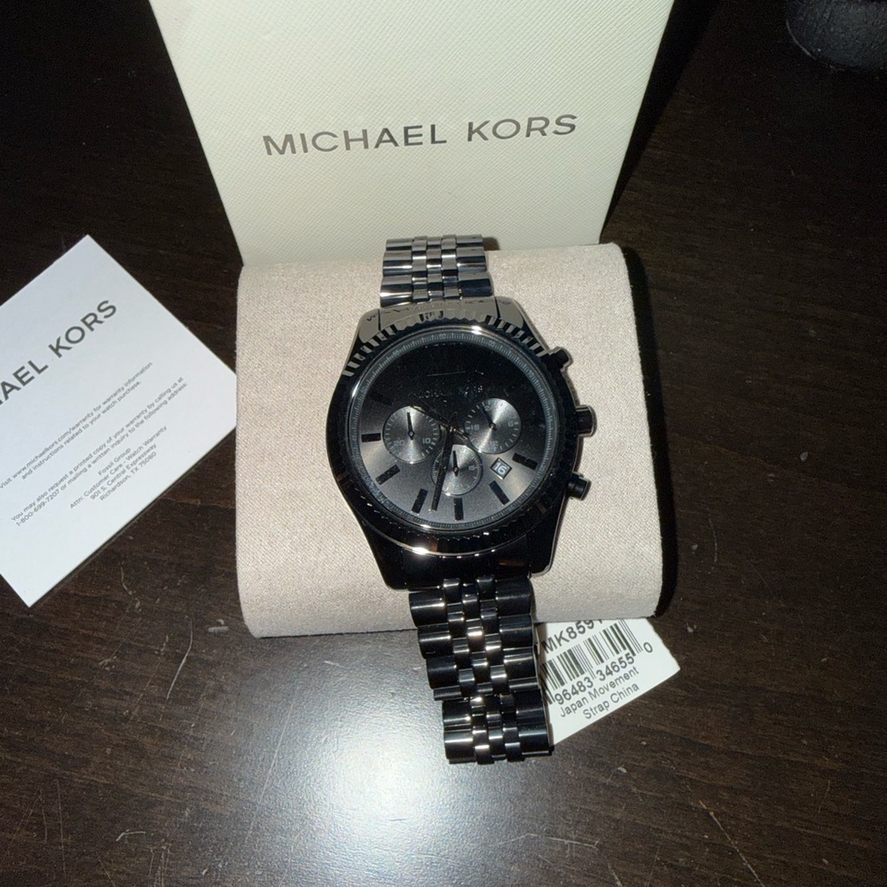 Michael Kors Men’s Black Lexington Stainless Steel Watch